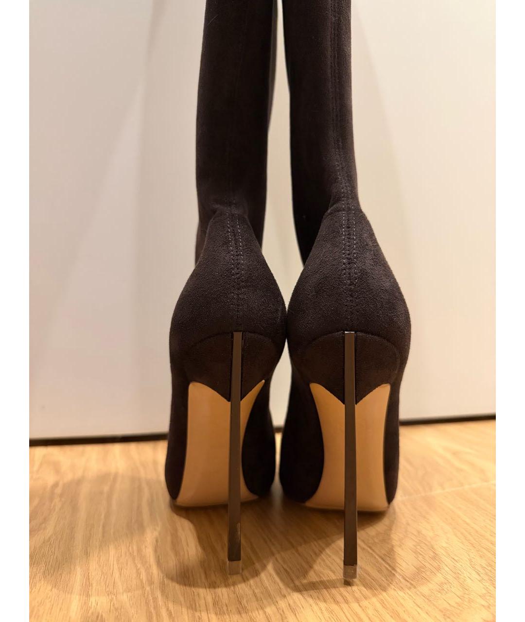 CASADEI Коричневые замшевые ботфорты, фото 5