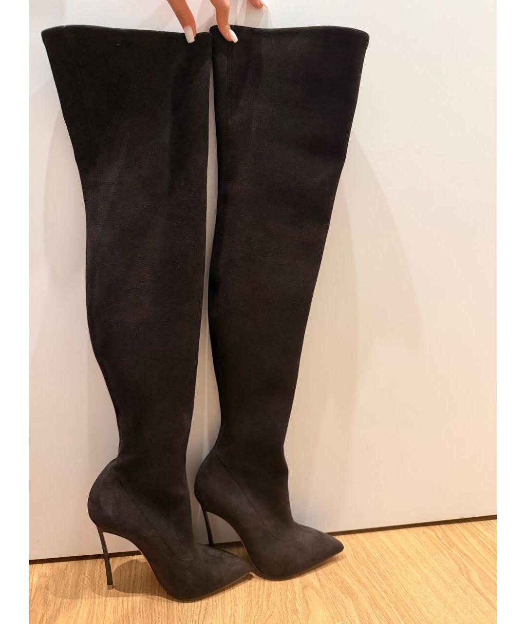 CASADEI Коричневые замшевые ботфорты, фото 2