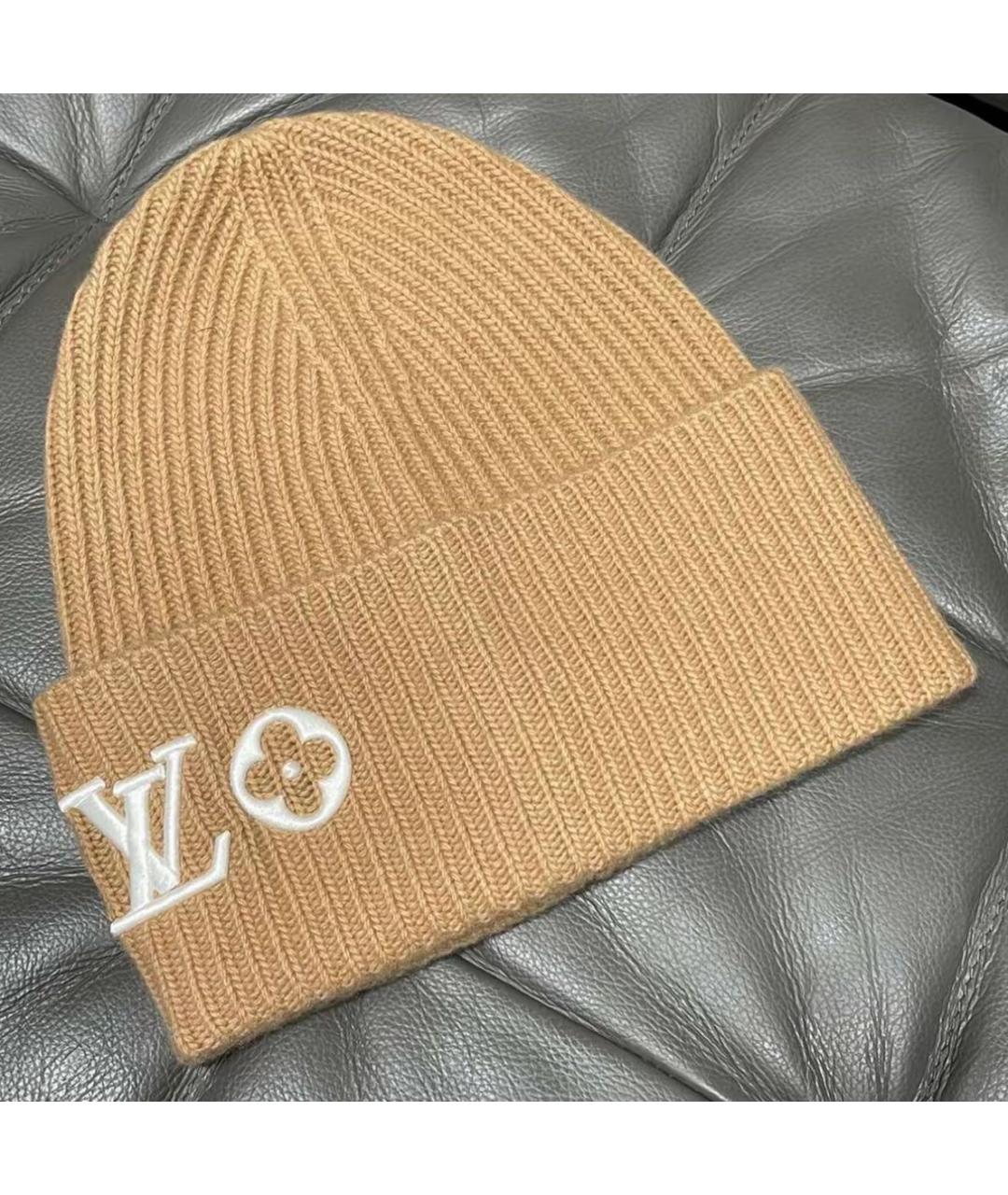 LOUIS VUITTON Коричневая шерстяная шапка, фото 3