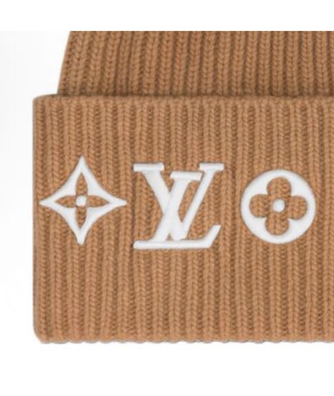 LOUIS VUITTON Коричневая шерстяная шапка, фото 2
