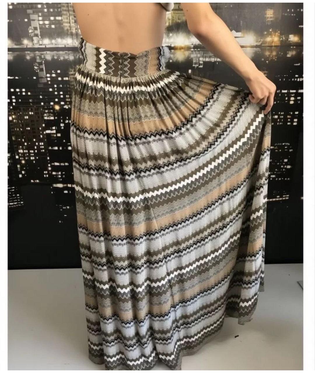 ELISABETTA FRANCHI Мульти вискозная юбка макси, фото 5