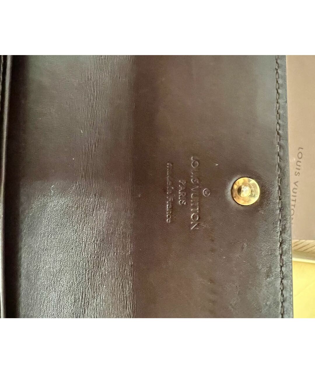 LOUIS VUITTON PRE-OWNED Бордовый кошелек из лакированной кожи, фото 4
