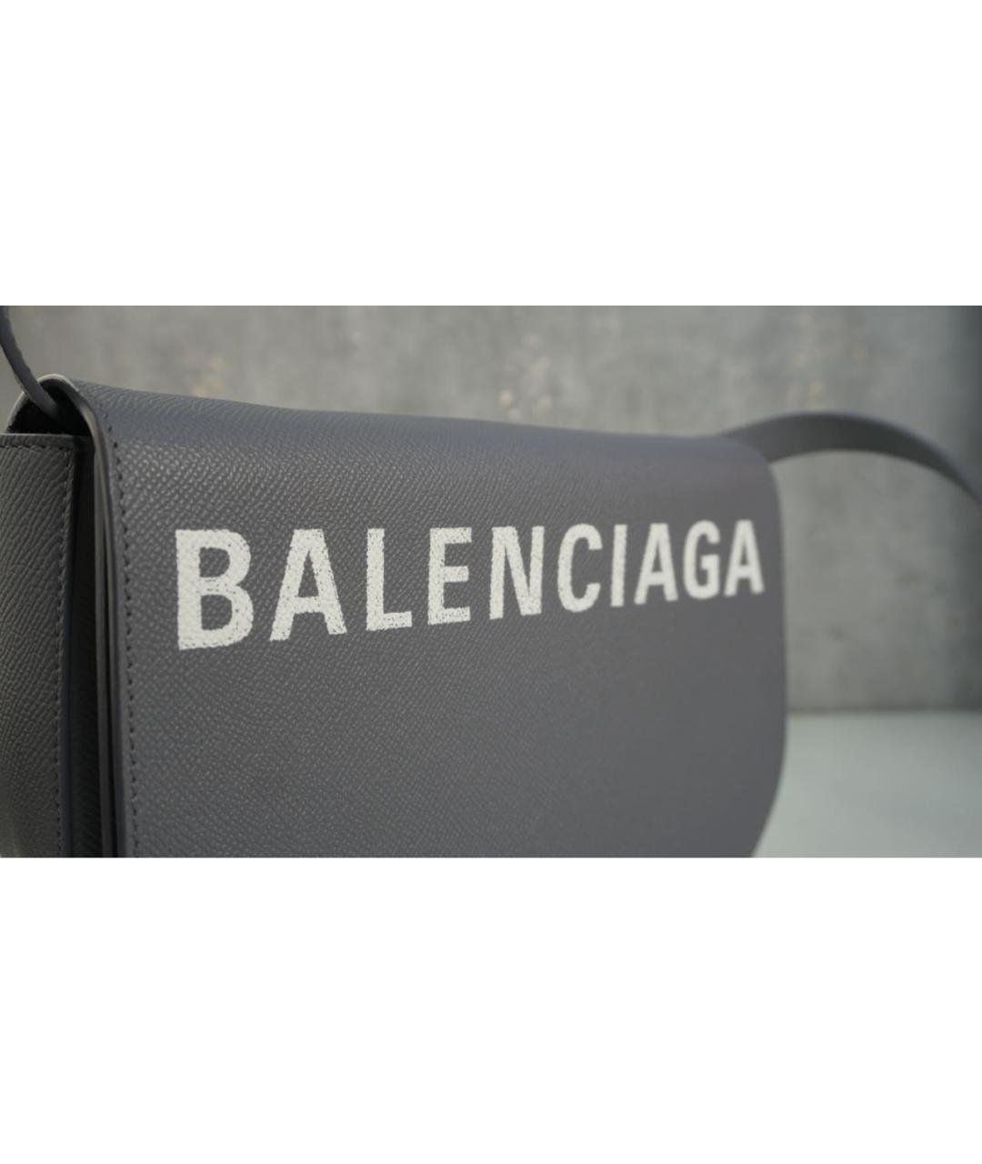 BALENCIAGA Серая кожаная сумка на плечо, фото 6