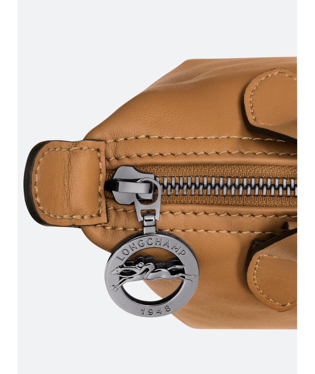 LONGCHAMP Бежевая кожаная сумка тоут, фото 5