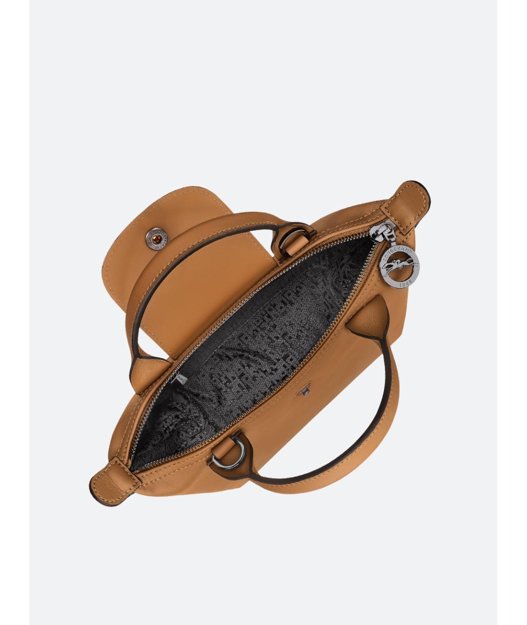LONGCHAMP Бежевая кожаная сумка тоут, фото 4