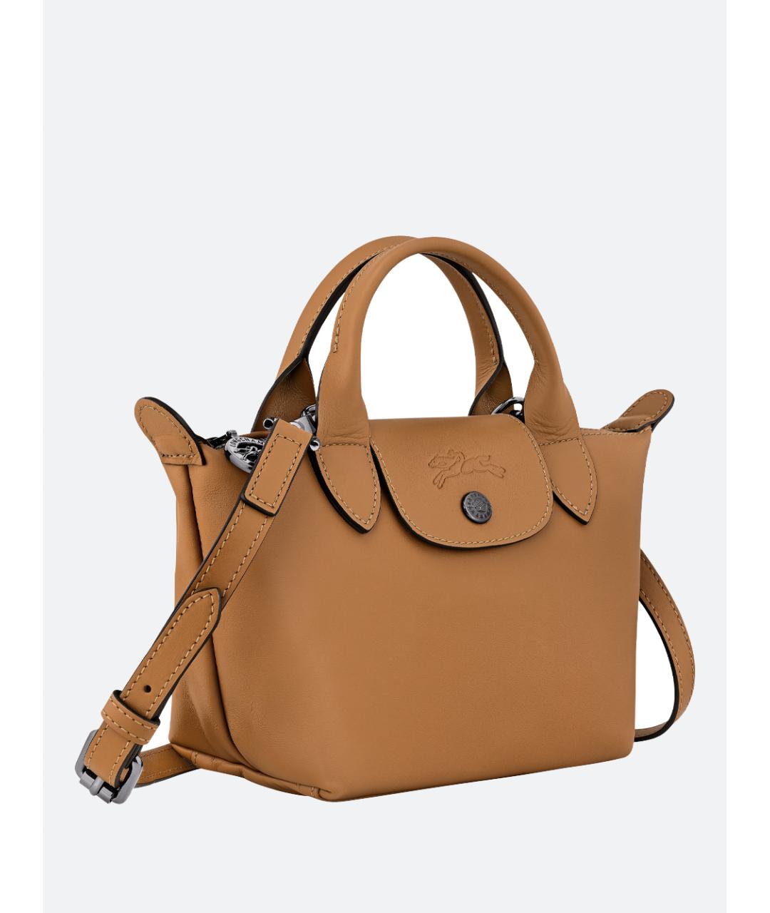 LONGCHAMP Бежевая кожаная сумка тоут, фото 3