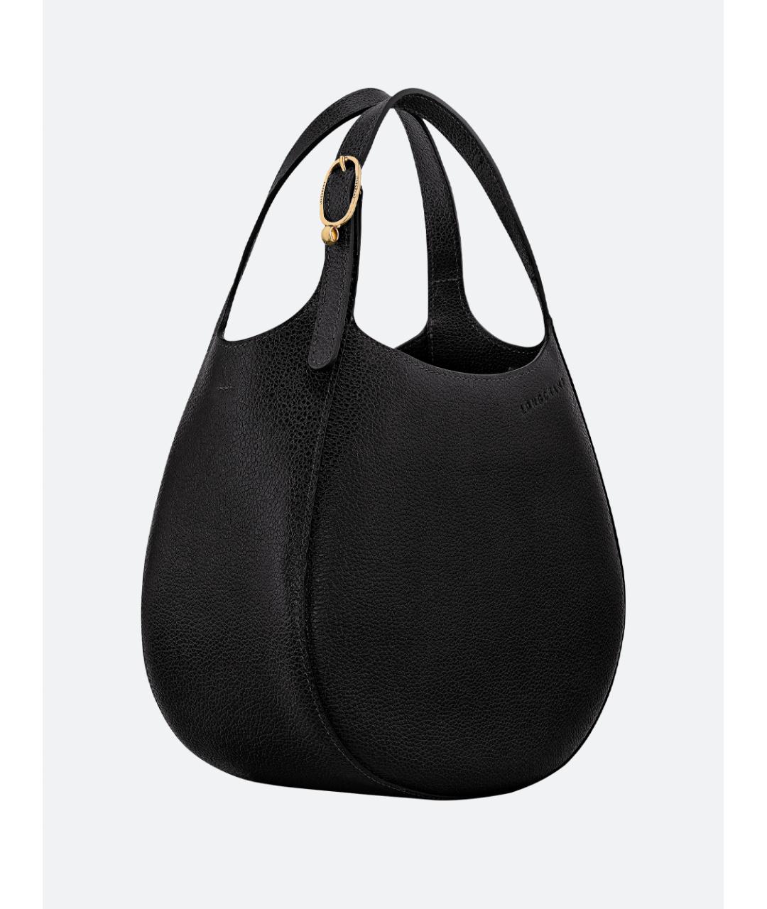 LONGCHAMP Черная кожаная сумка тоут, фото 4