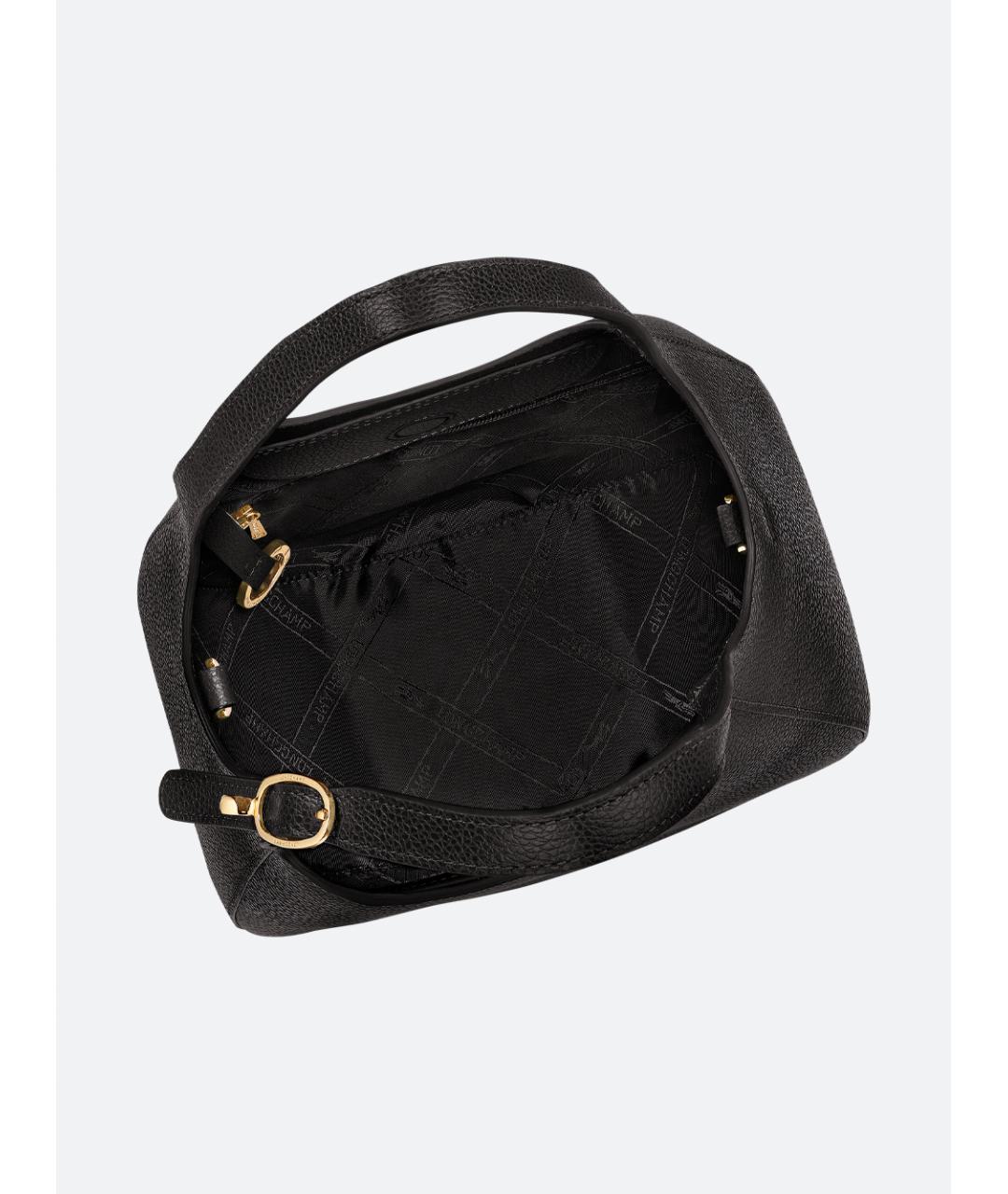 LONGCHAMP Черная кожаная сумка тоут, фото 5
