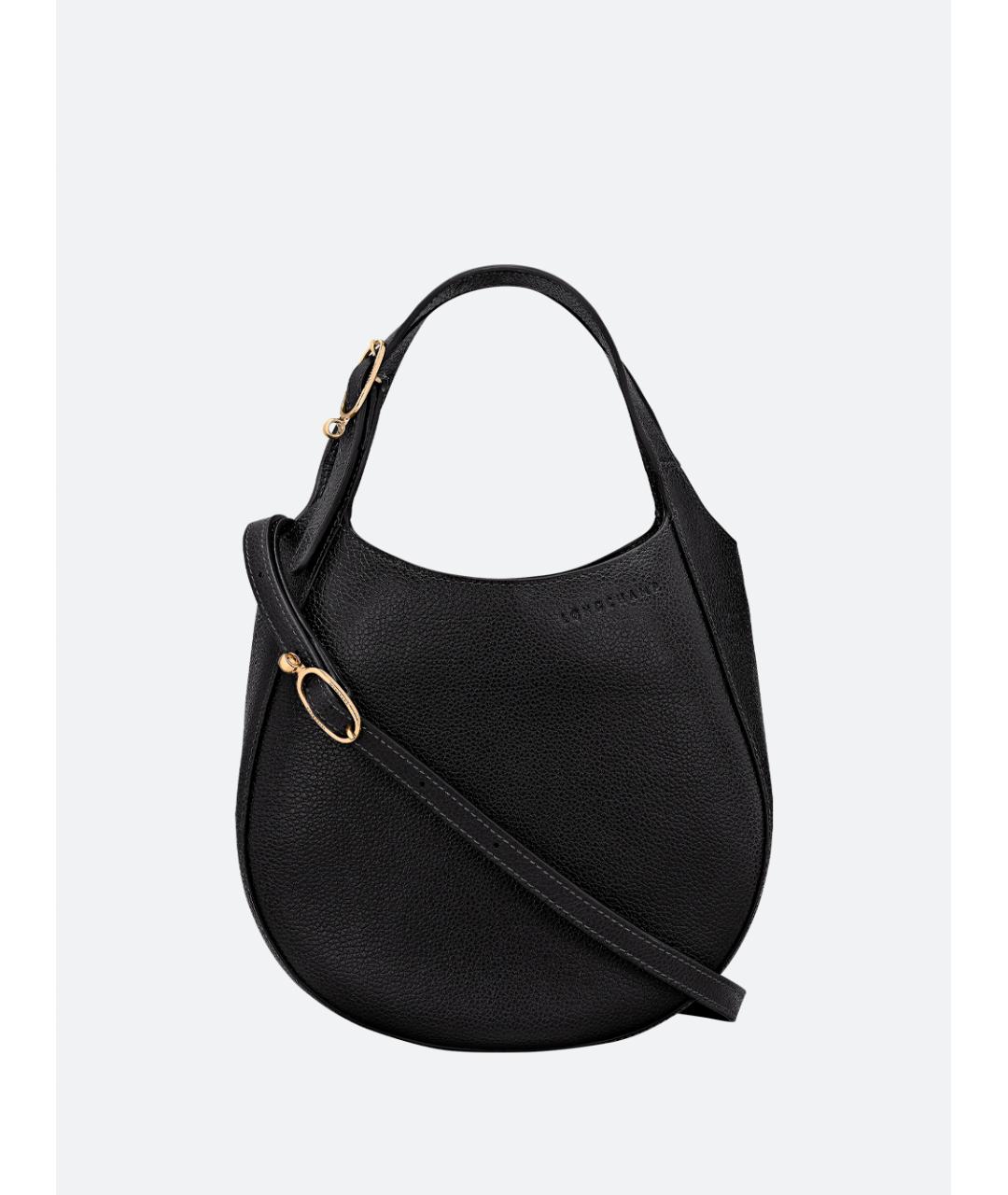 LONGCHAMP Черная кожаная сумка тоут, фото 3
