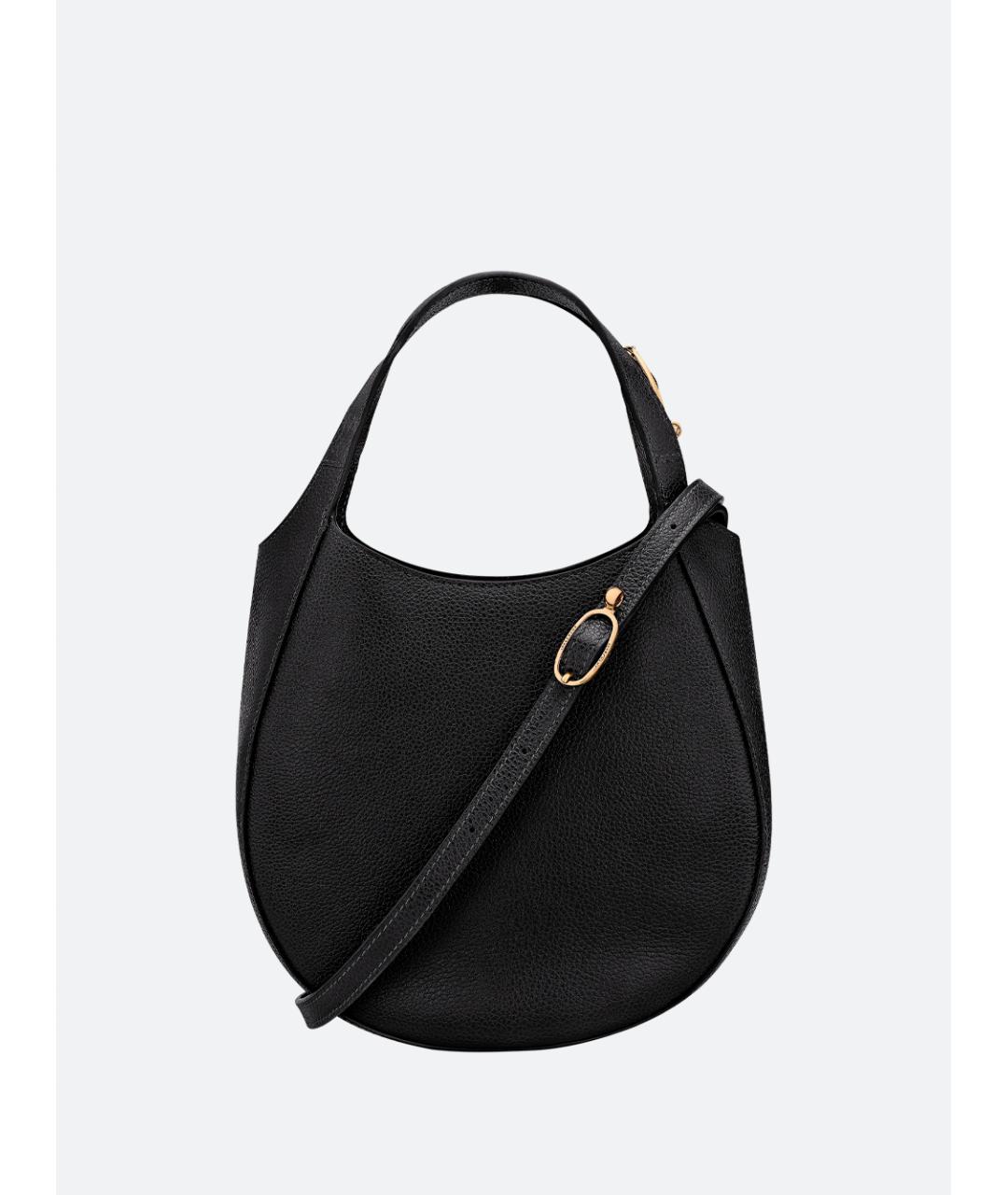 LONGCHAMP Черная кожаная сумка тоут, фото 2