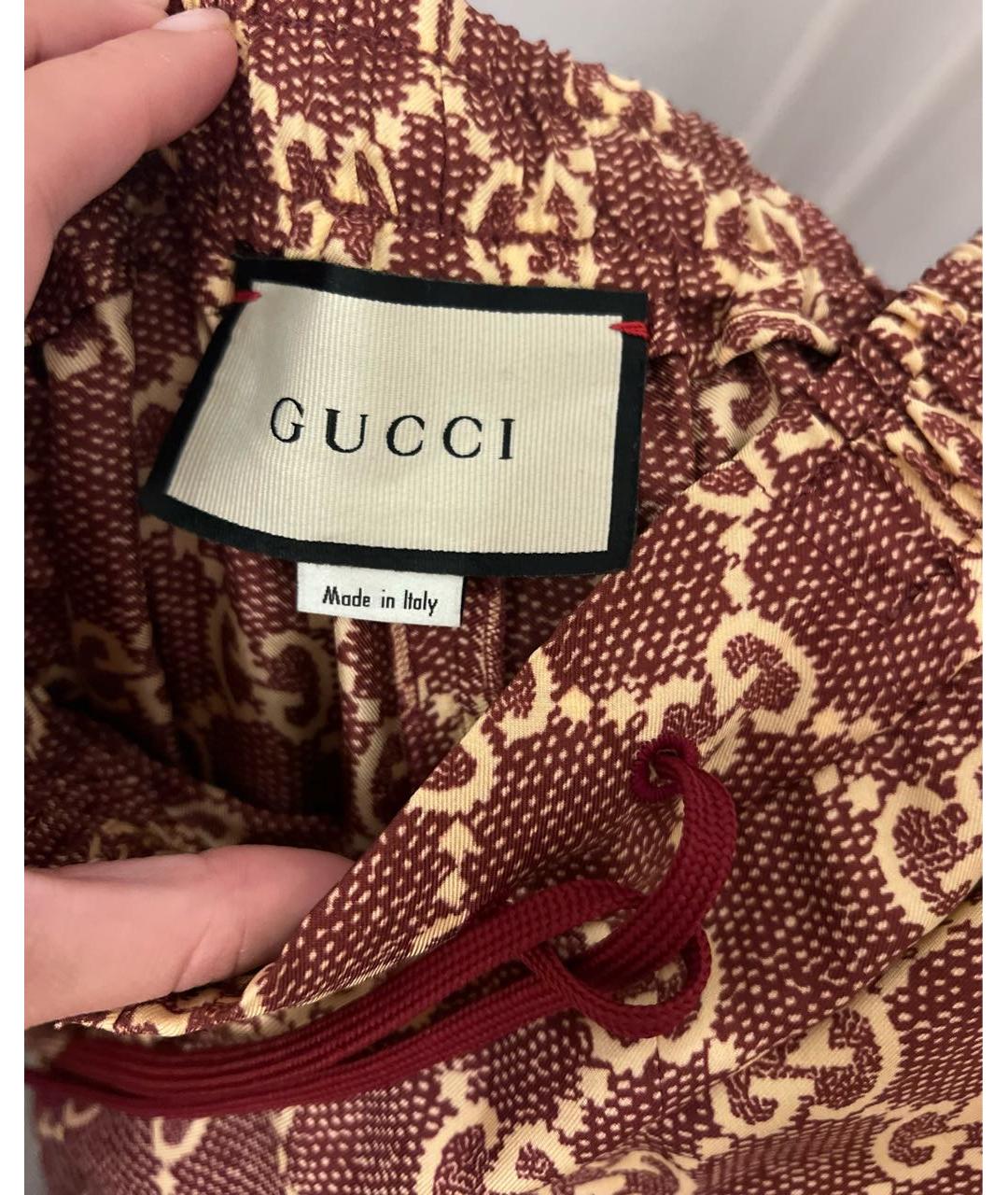 GUCCI Коричневые вискозные спортивные брюки и шорты, фото 4