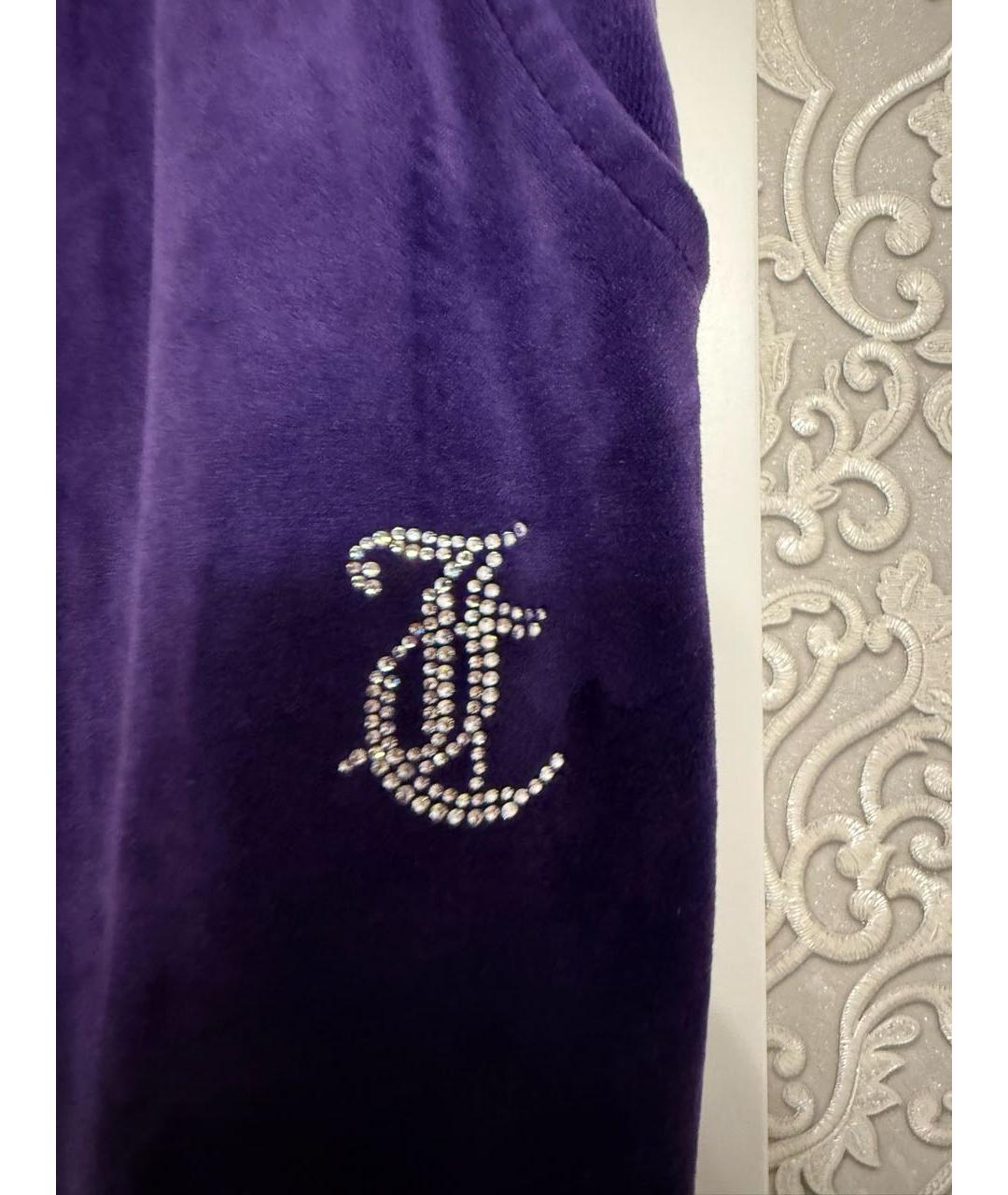 JUICY COUTURE Фиолетовые полиэстеровые спортивные брюки и шорты, фото 5