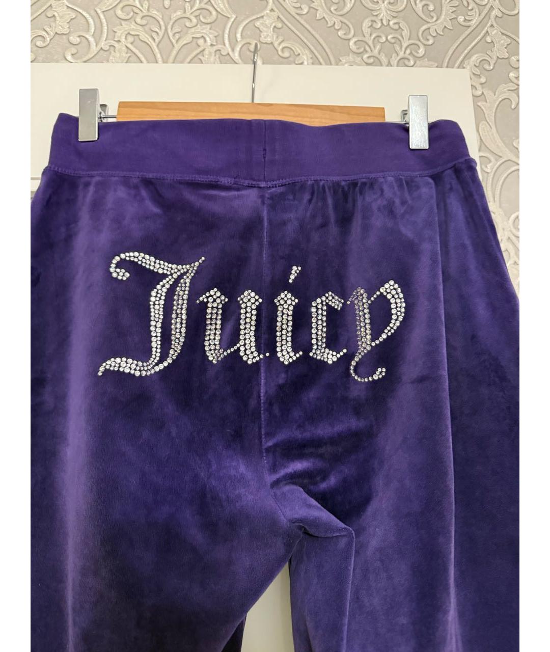 JUICY COUTURE Фиолетовые полиэстеровые спортивные брюки и шорты, фото 4