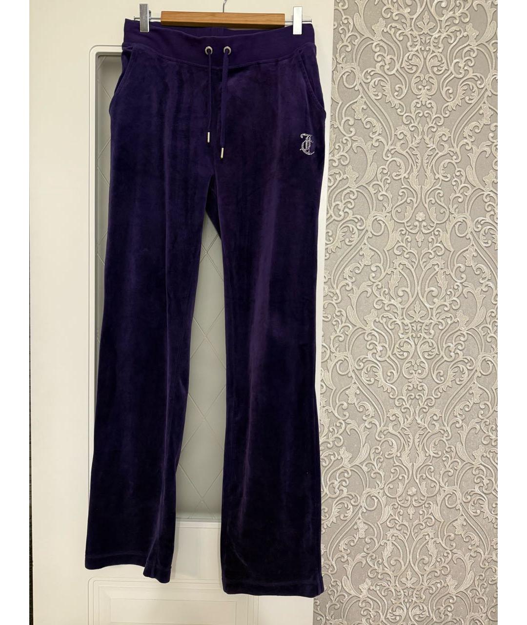 JUICY COUTURE Фиолетовые полиэстеровые спортивные брюки и шорты, фото 6