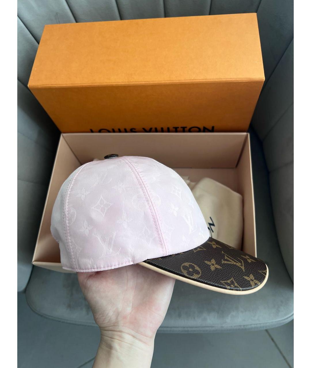 LOUIS VUITTON Розовая кожаная кепка, фото 2