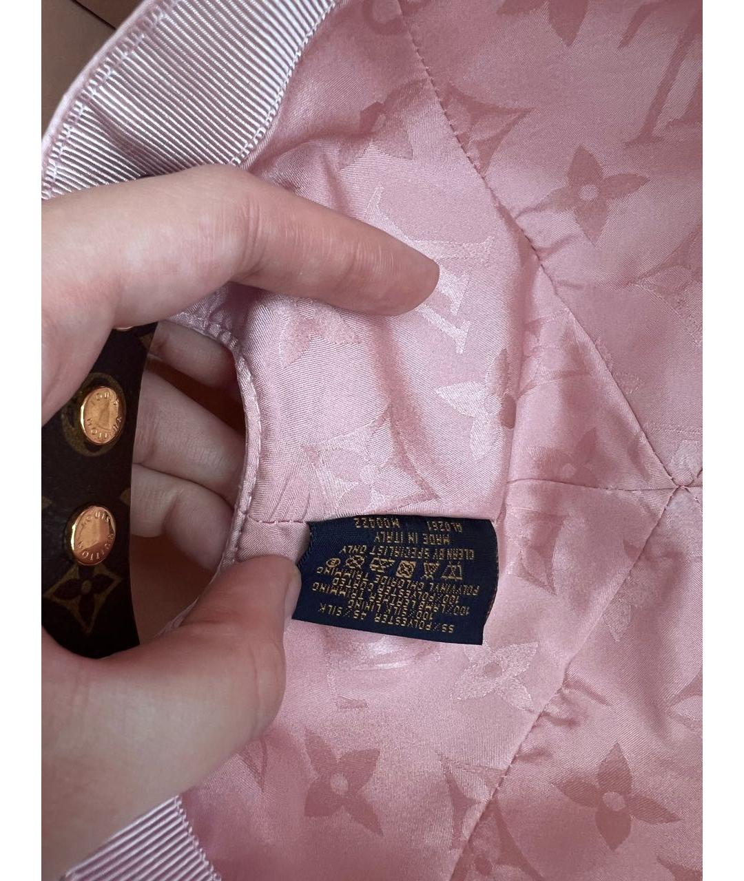 LOUIS VUITTON Розовая кожаная кепка, фото 6