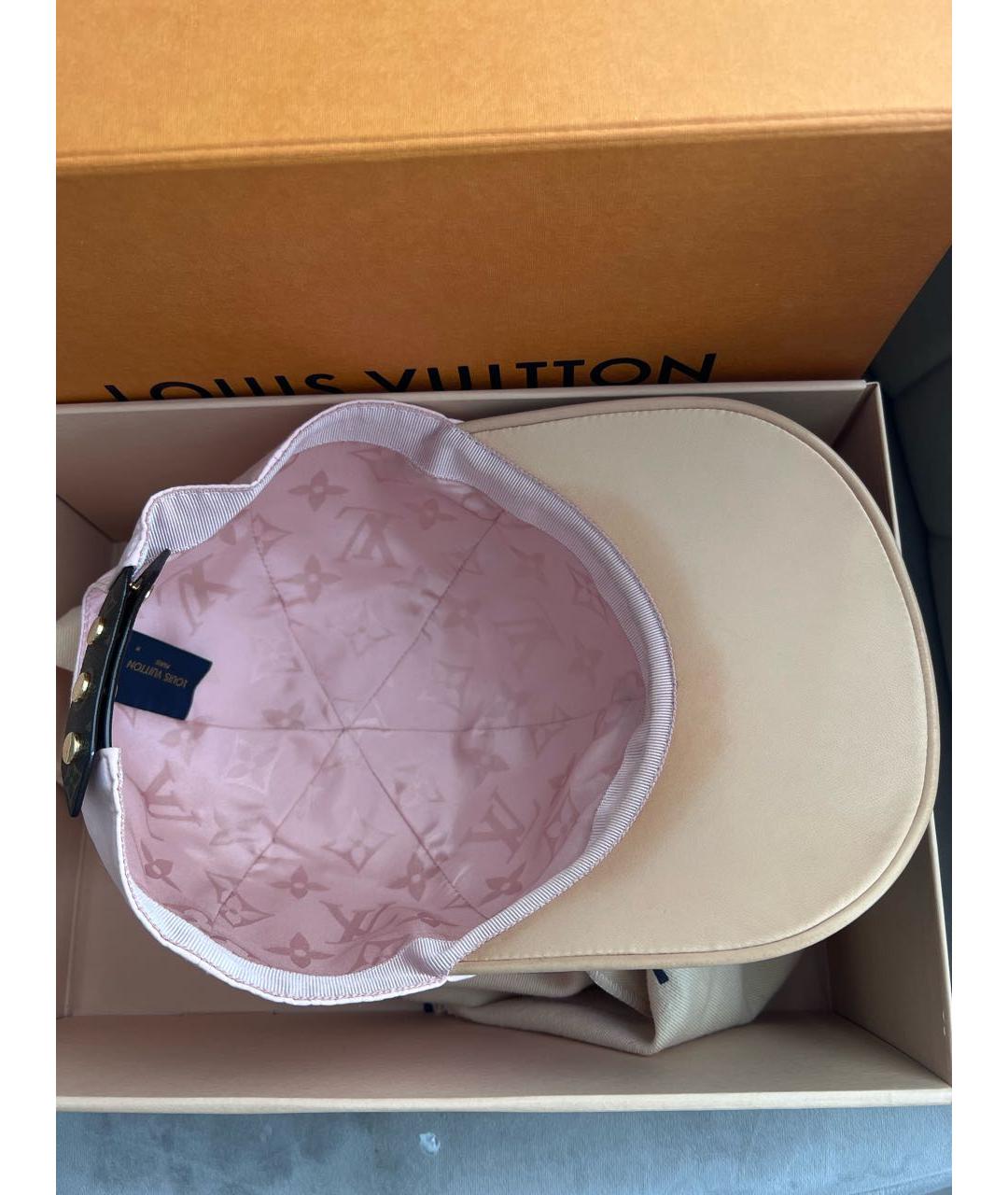 LOUIS VUITTON Розовая кожаная кепка, фото 5