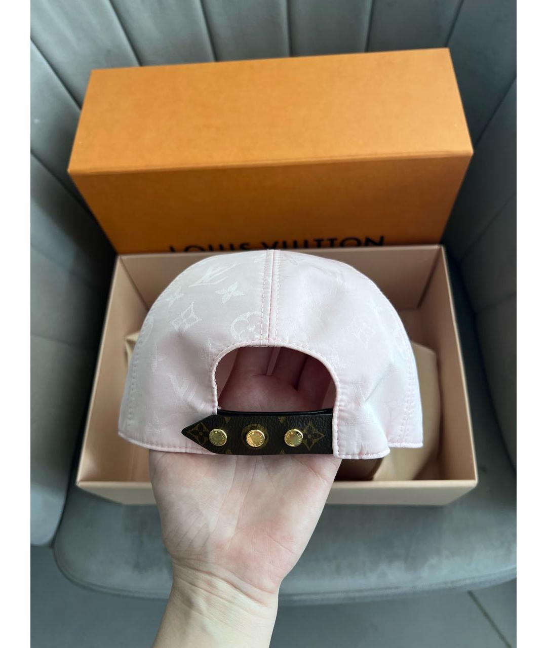 LOUIS VUITTON Розовая кожаная кепка, фото 4