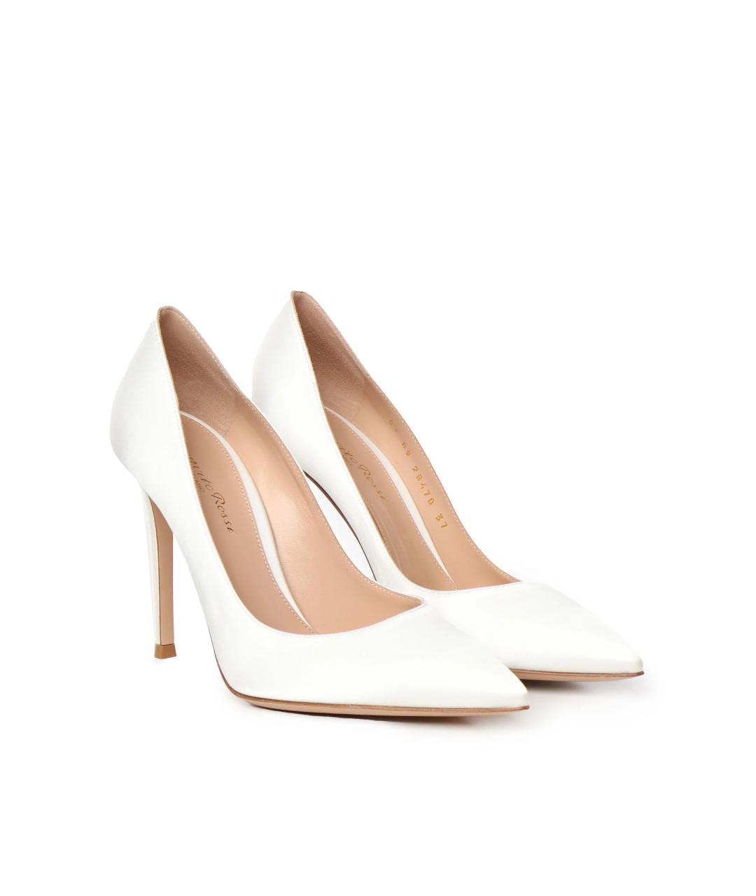 GIANVITO ROSSI Белые кожаные туфли, фото 2