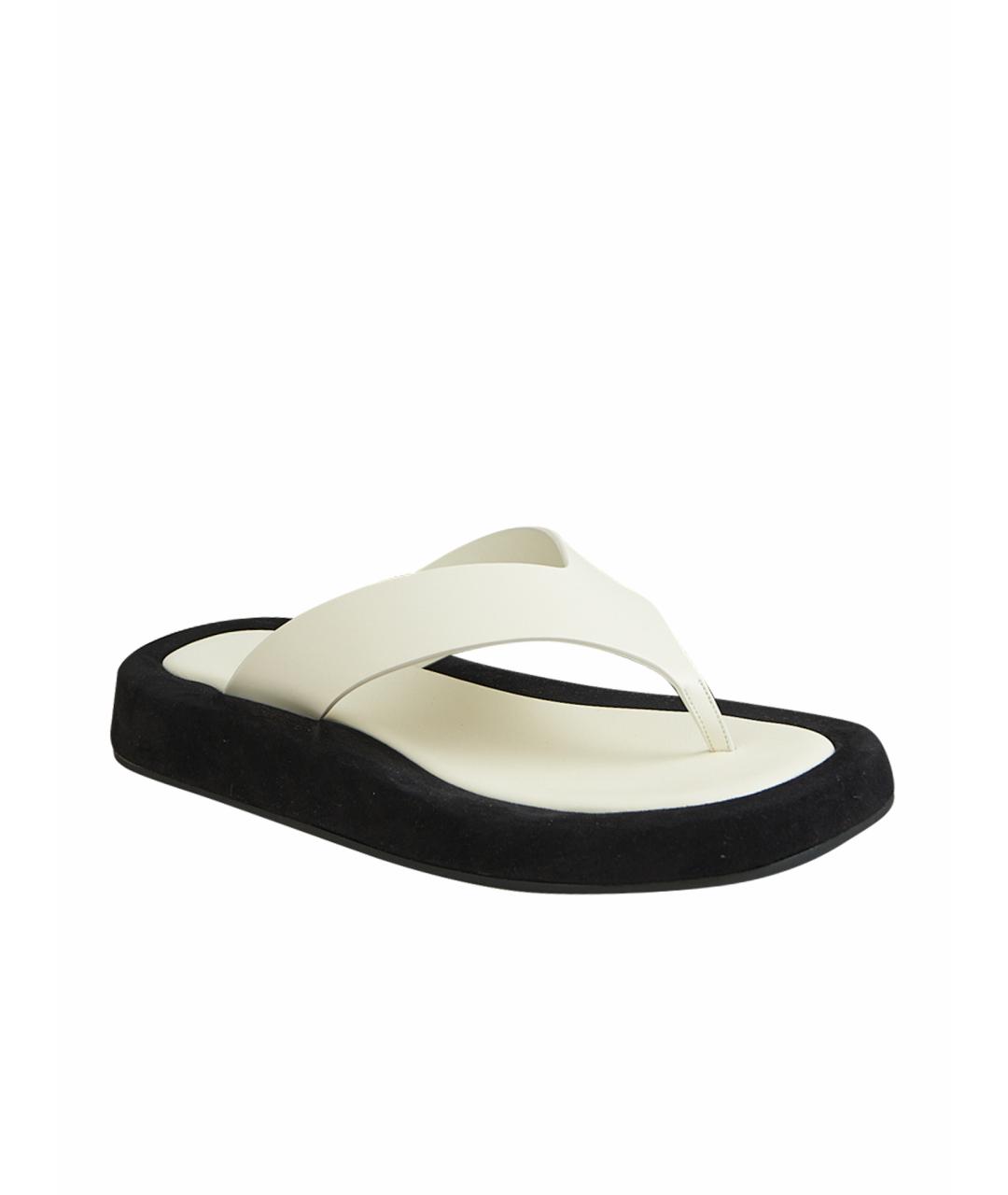 THE ROW Белые кожаные босоножки, фото 1