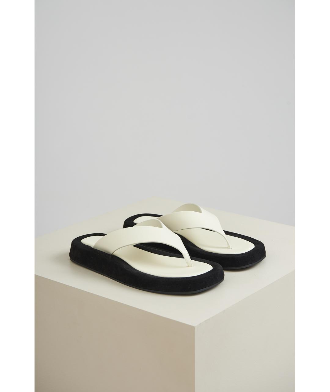 THE ROW Белые кожаные босоножки, фото 5