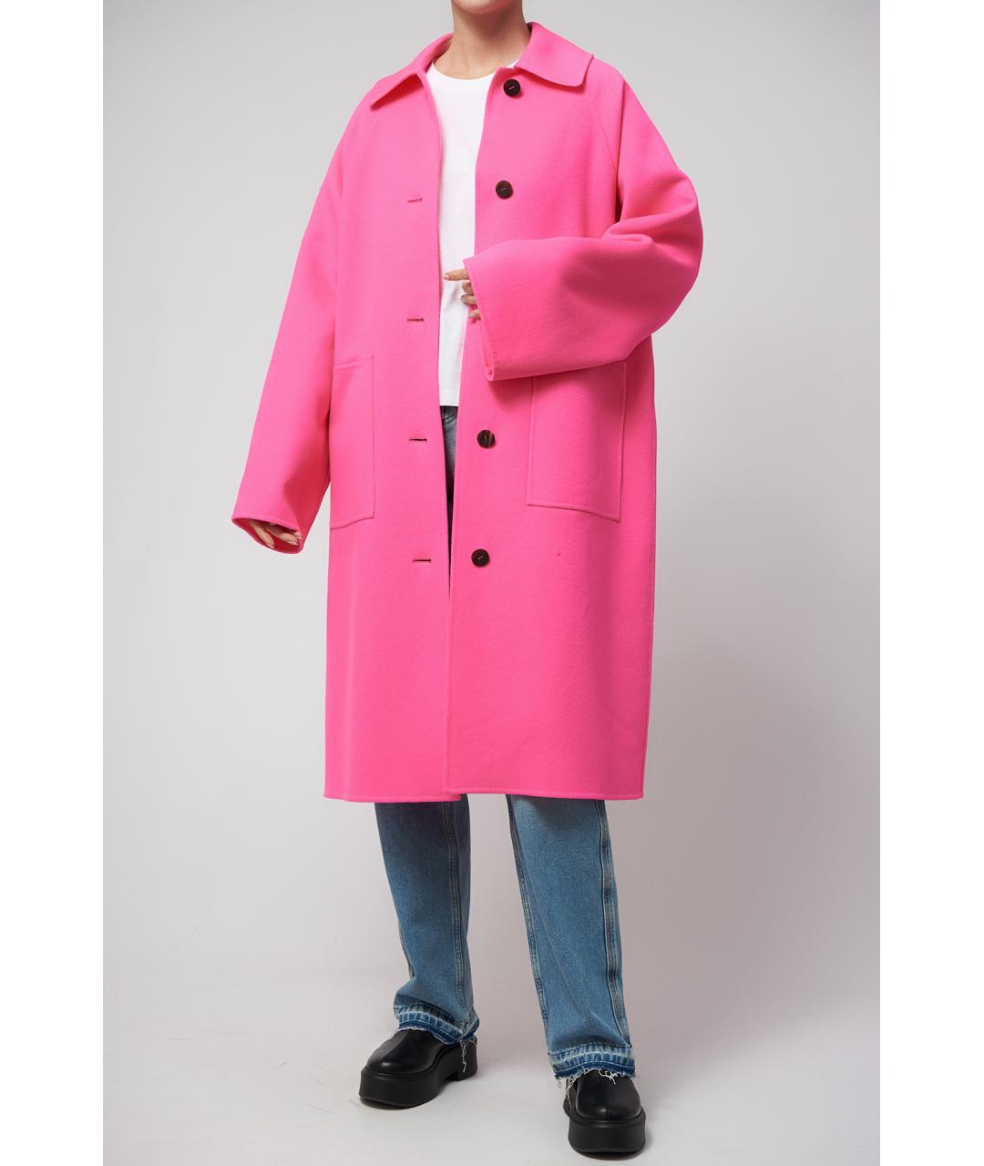 LOEWE Фуксия шерстяное пальто, фото 4
