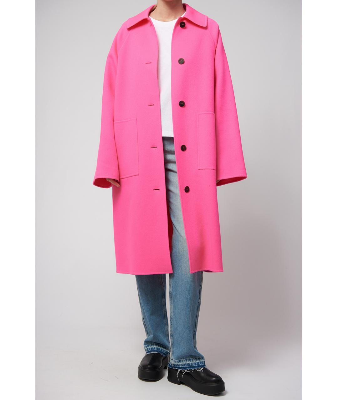 LOEWE Фуксия шерстяное пальто, фото 3