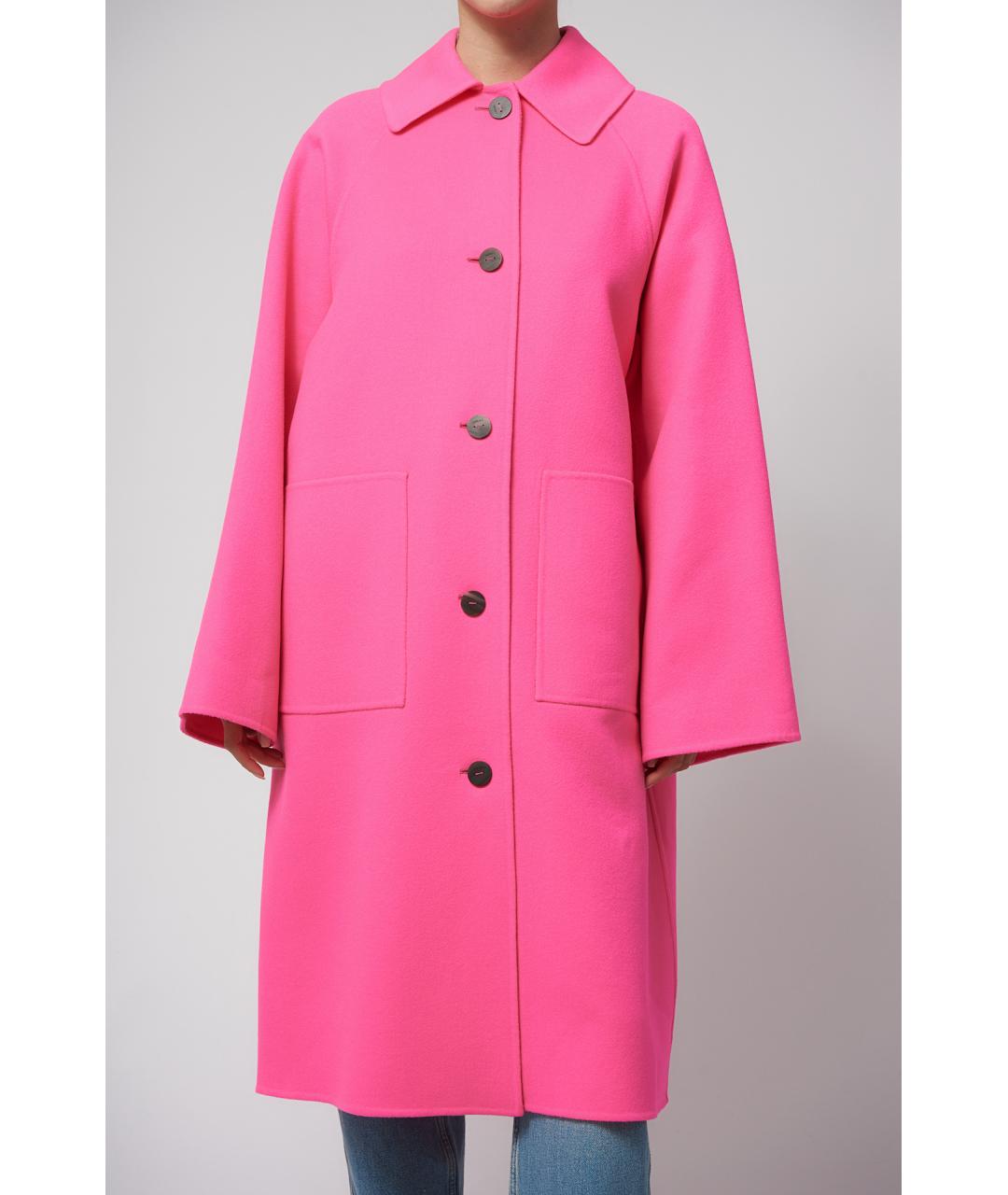 LOEWE Фуксия шерстяное пальто, фото 8