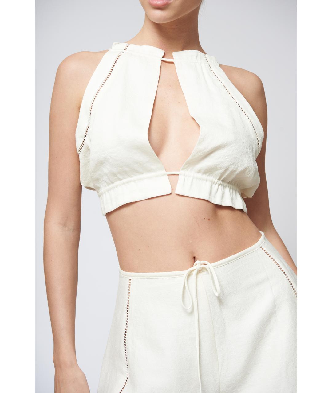 CULT GAIA Белая льняная блузы, фото 2