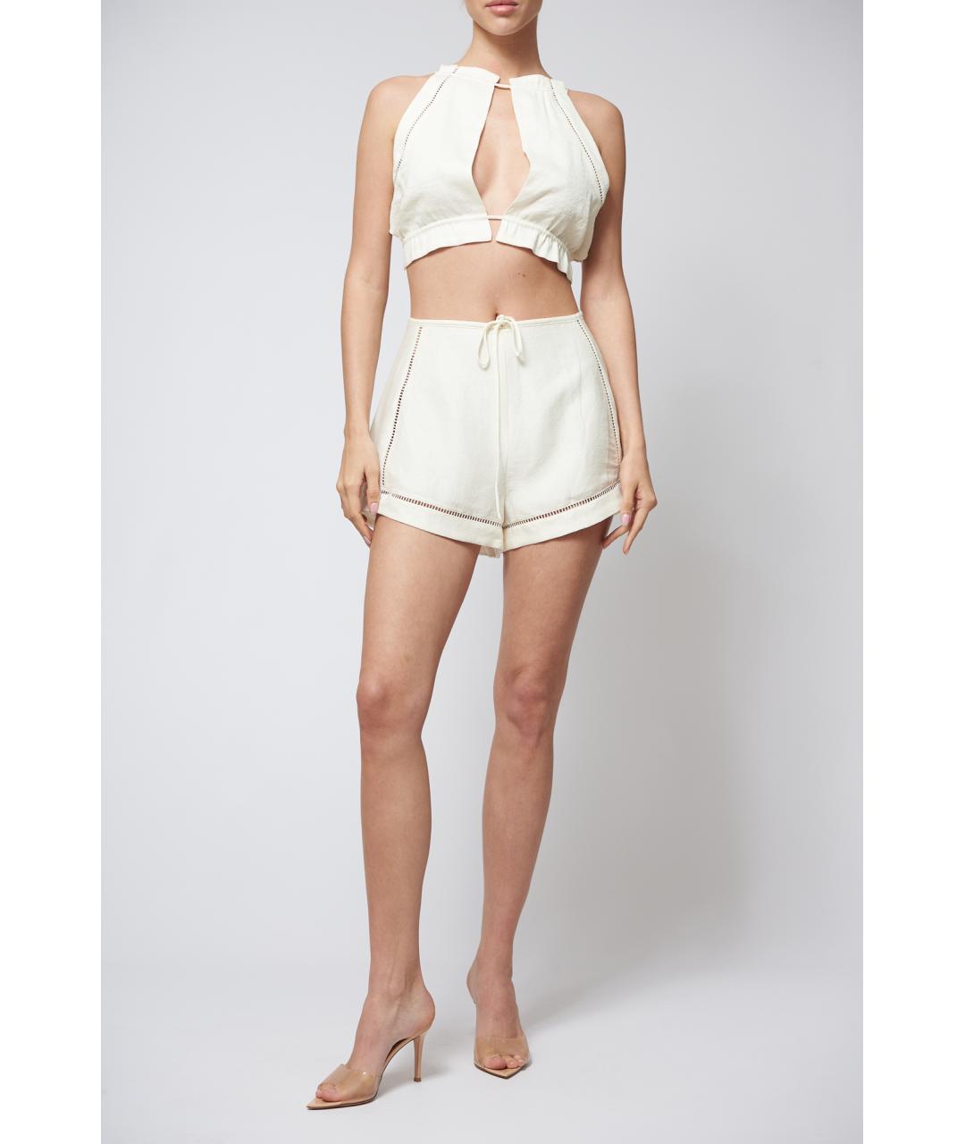 CULT GAIA Белая льняная блузы, фото 3