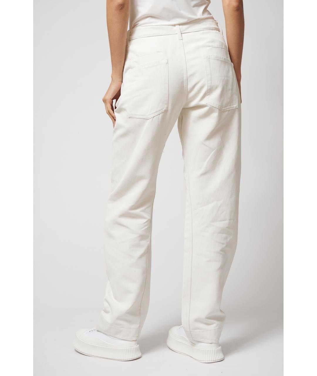JIL SANDER Белые хлопковые прямые джинсы, фото 5
