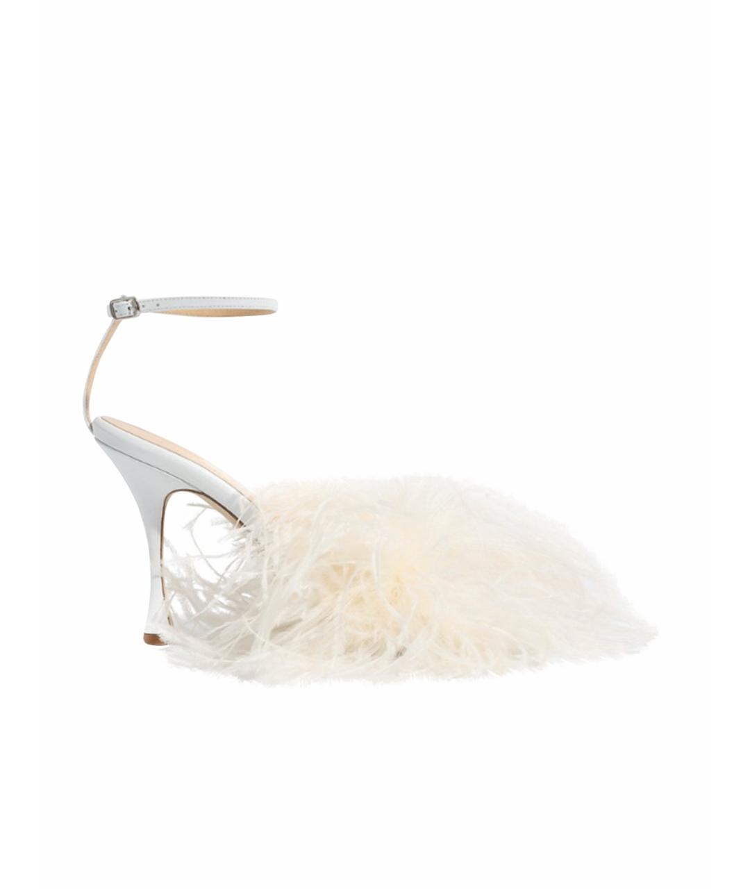 MAGDA BUTRYM Белые кожаные босоножки, фото 1