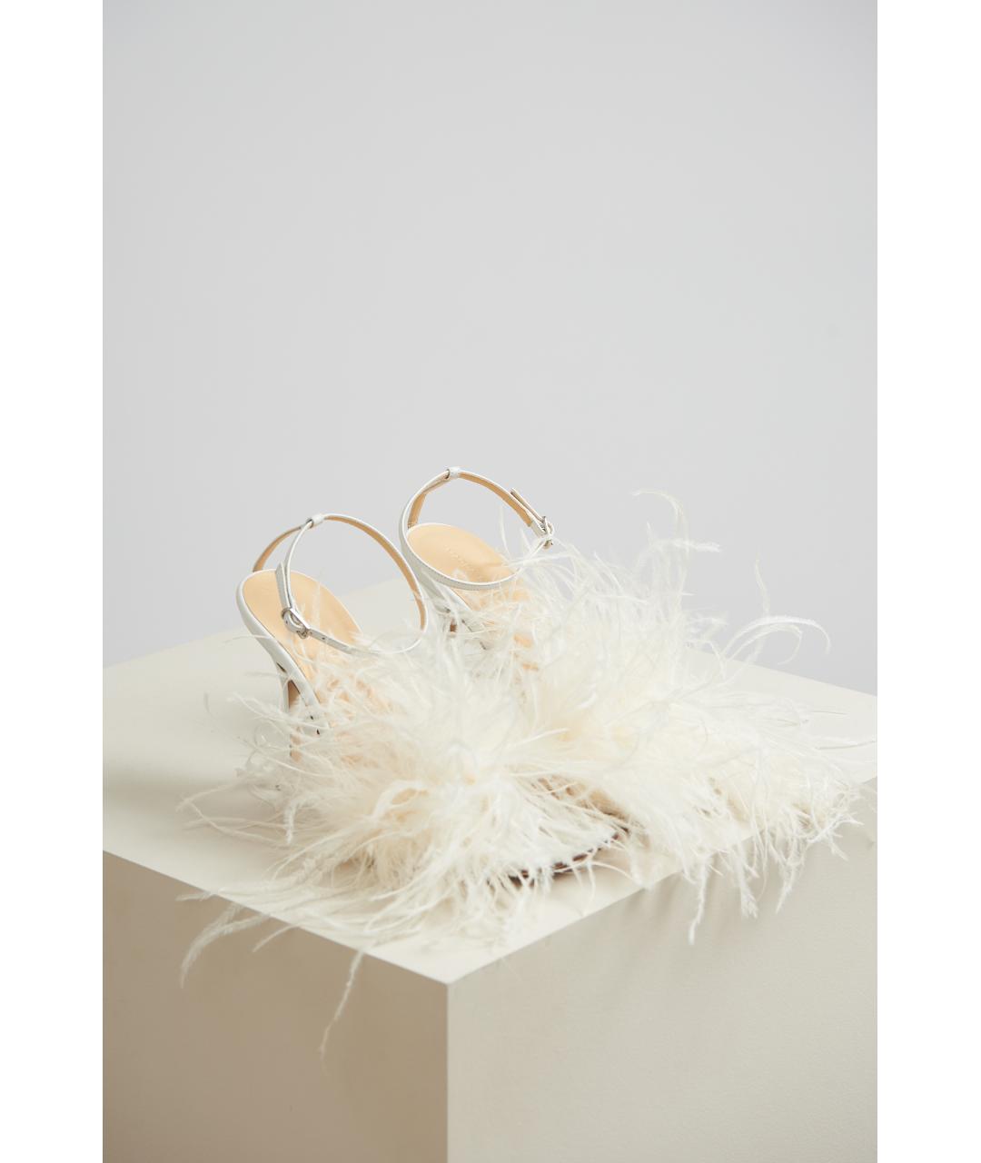 MAGDA BUTRYM Белые кожаные босоножки, фото 4