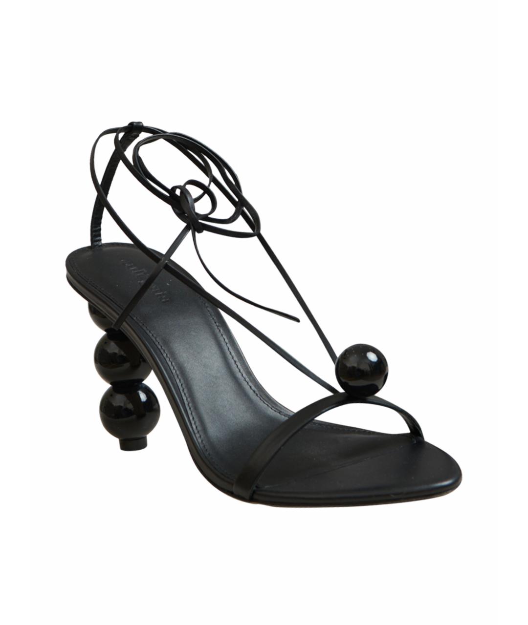 CULT GAIA Черные кожаные босоножки, фото 1