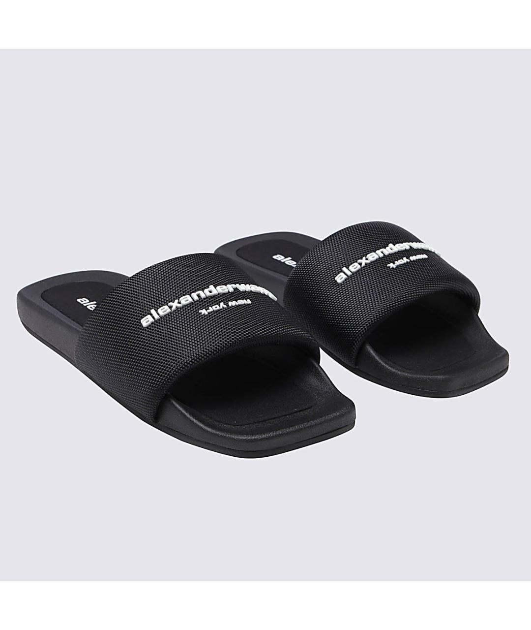ALEXANDER WANG Черные синтетические шлепанцы, фото 2