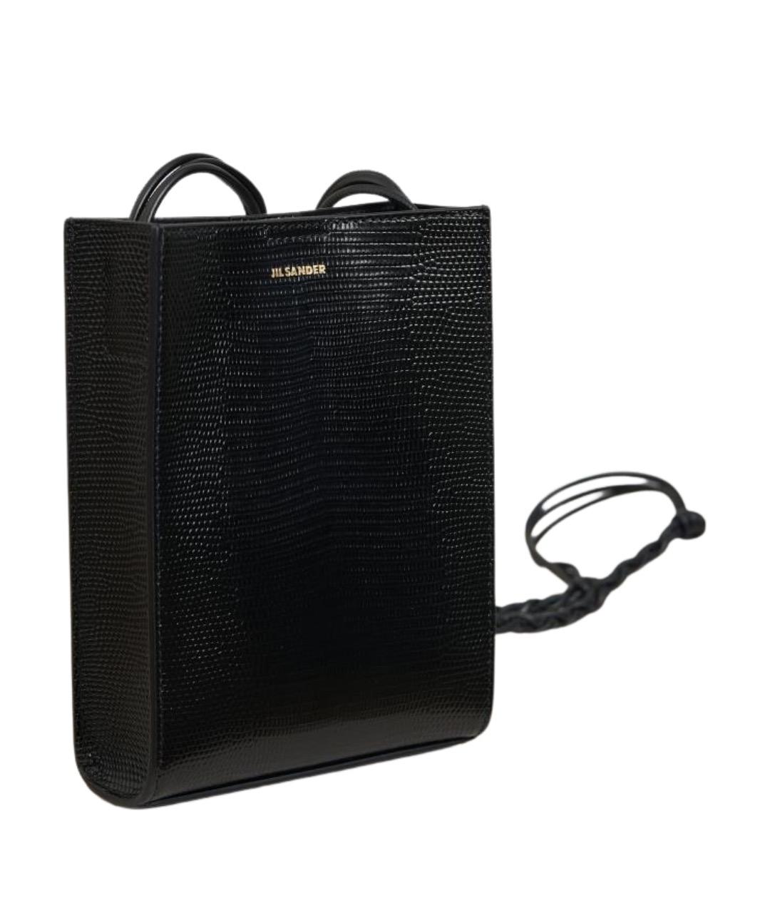 JIL SANDER Черная кожаная сумка через плечо, фото 1