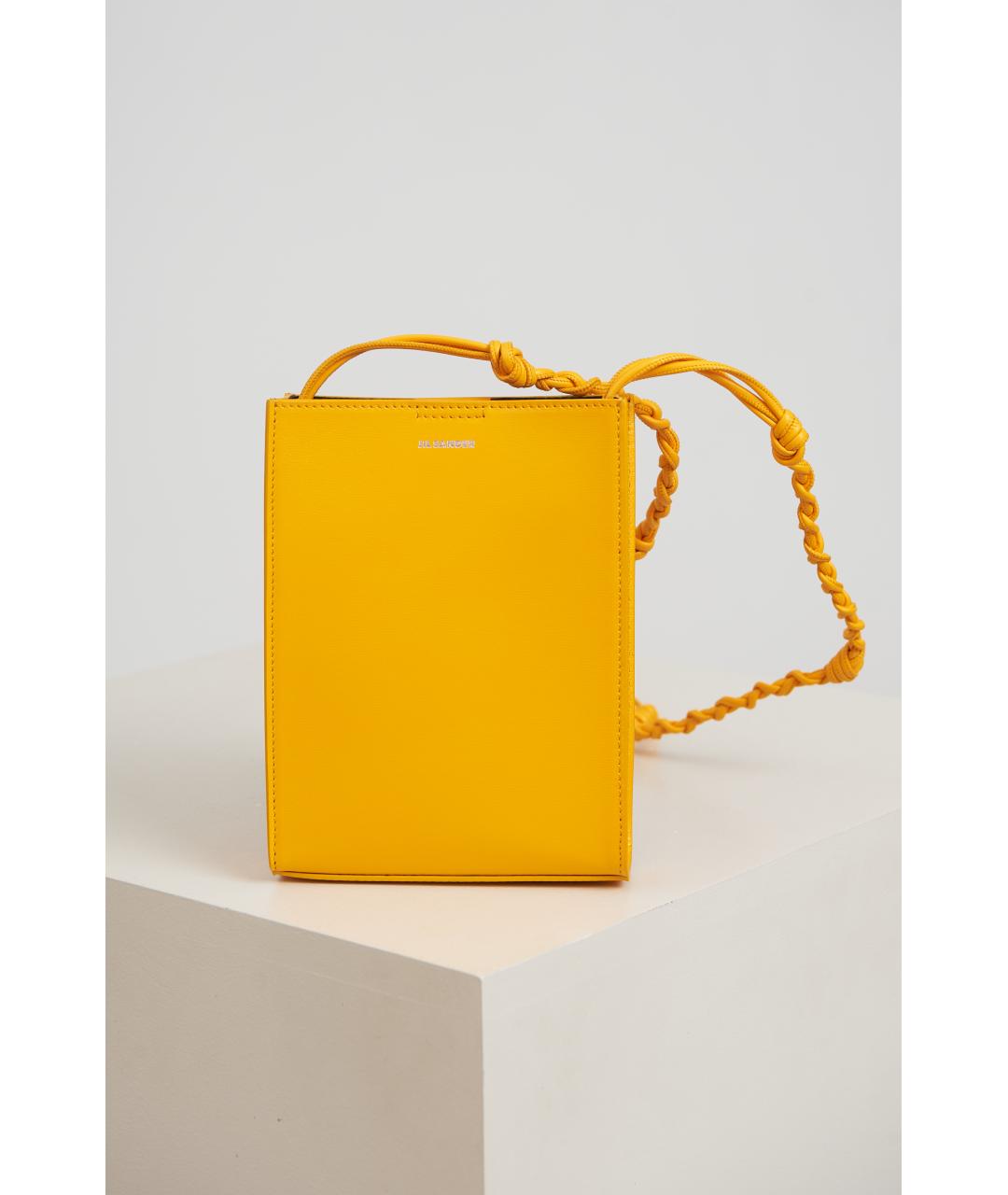 JIL SANDER Оранжевая кожаная сумка через плечо, фото 4