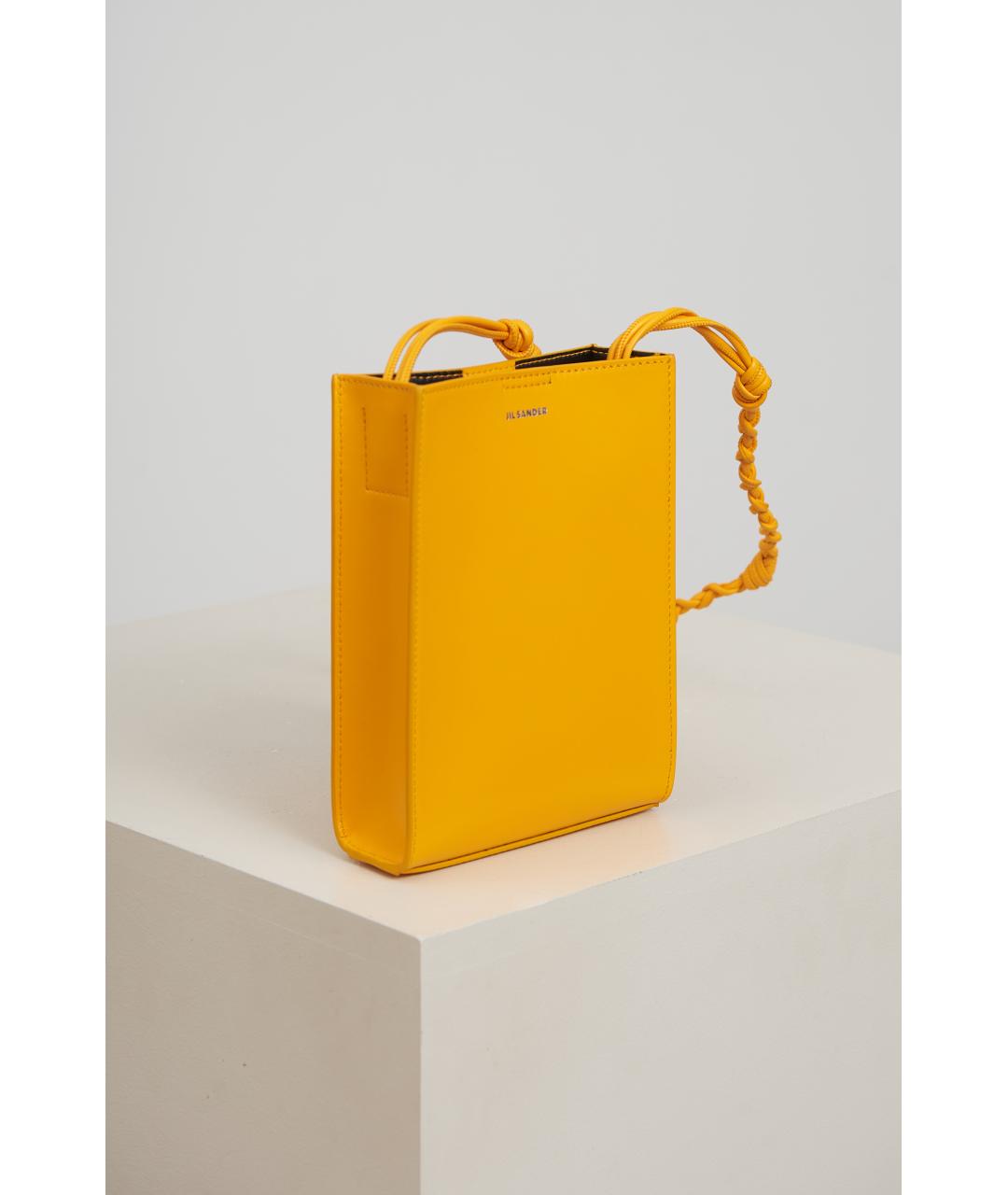 JIL SANDER Оранжевая кожаная сумка через плечо, фото 2