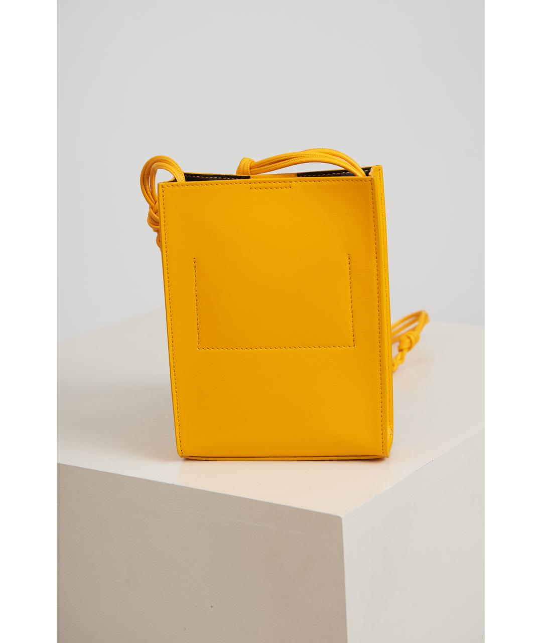 JIL SANDER Оранжевая кожаная сумка через плечо, фото 3