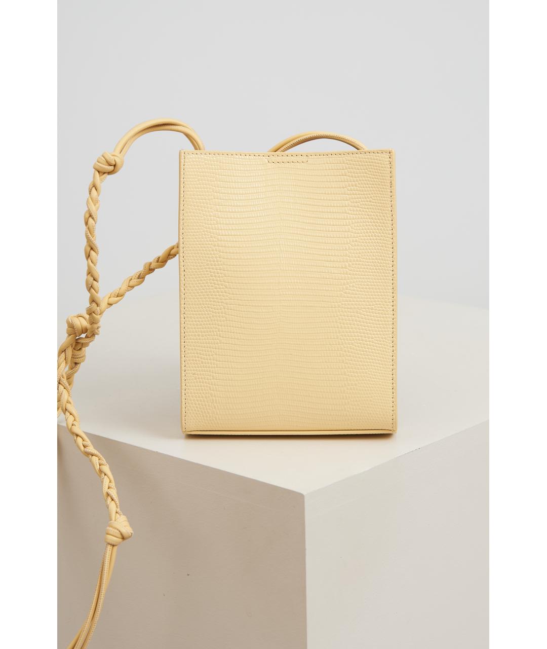 JIL SANDER Желтая кожаная сумка через плечо, фото 3