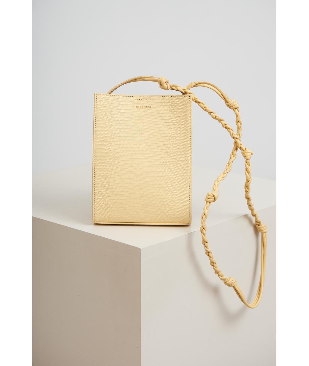 JIL SANDER Желтая кожаная сумка через плечо, фото 4