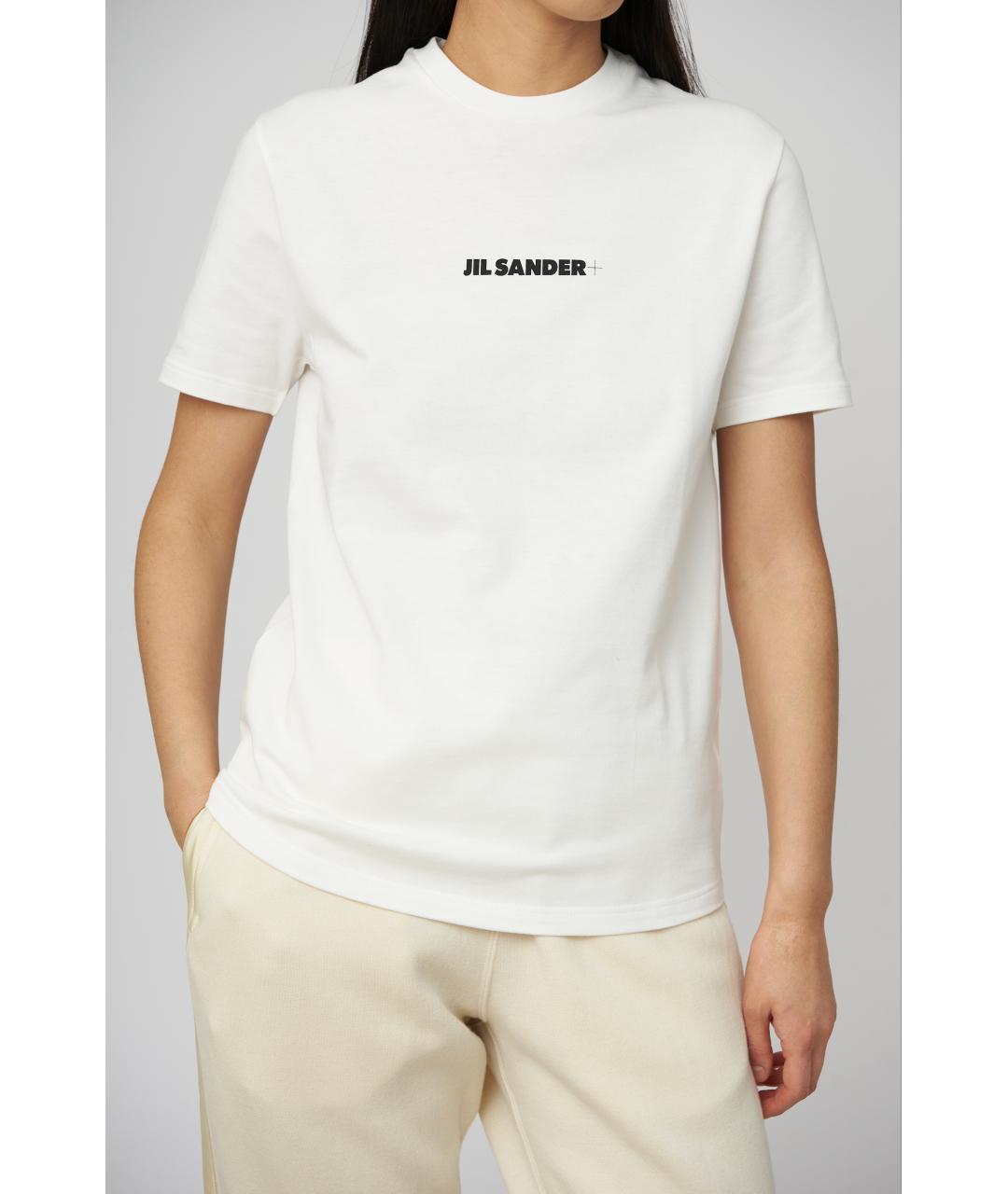 JIL SANDER Белая хлопковая футболка, фото 3