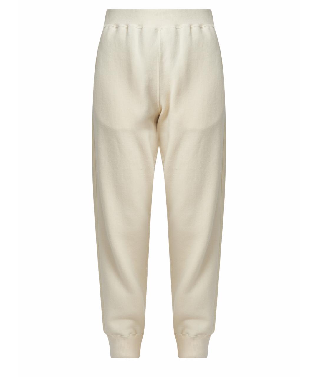 JIL SANDER Бежевые шерстяные прямые брюки, фото 1