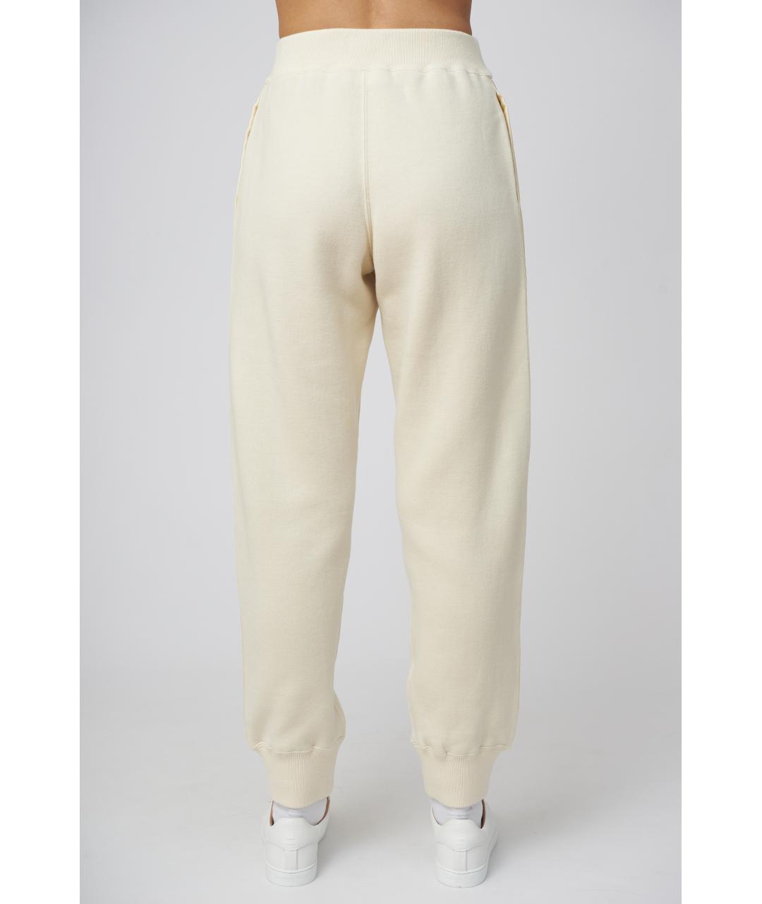 JIL SANDER Бежевые шерстяные прямые брюки, фото 4