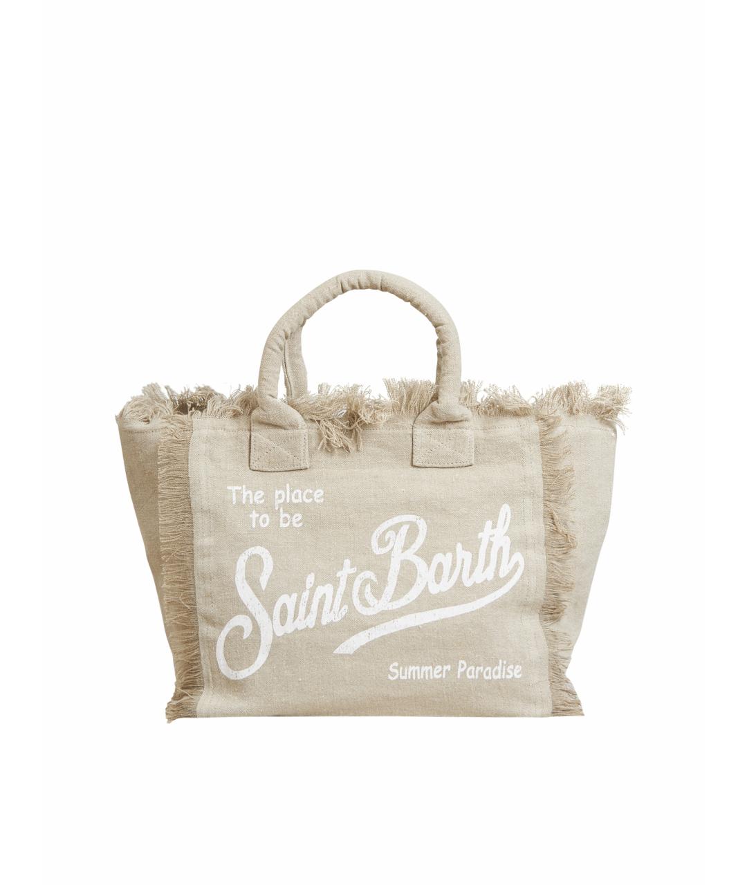 MC2 SAINT BARTH Бежевая тканевая сумка тоут, фото 1