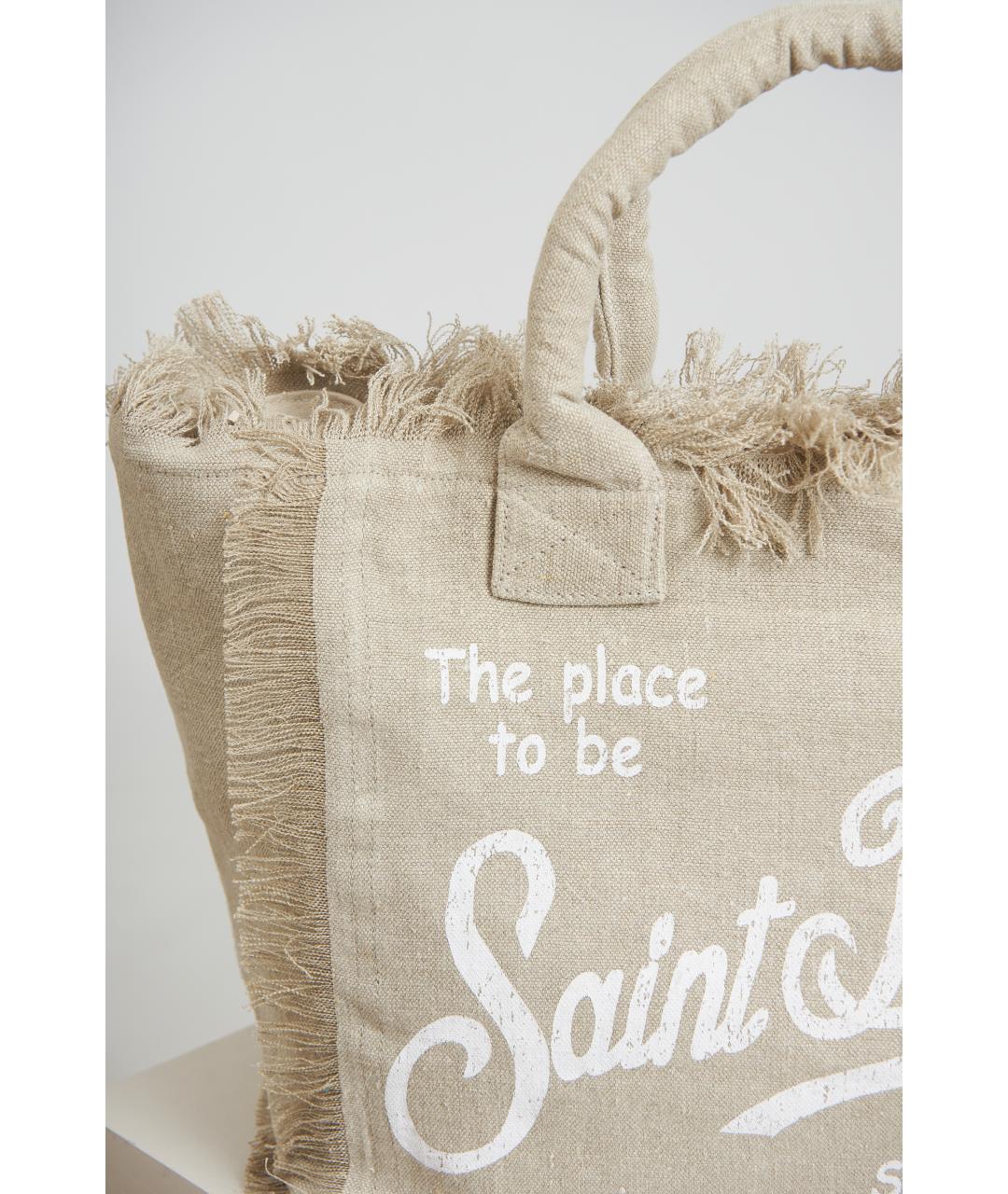 MC2 SAINT BARTH Бежевая тканевая сумка тоут, фото 3