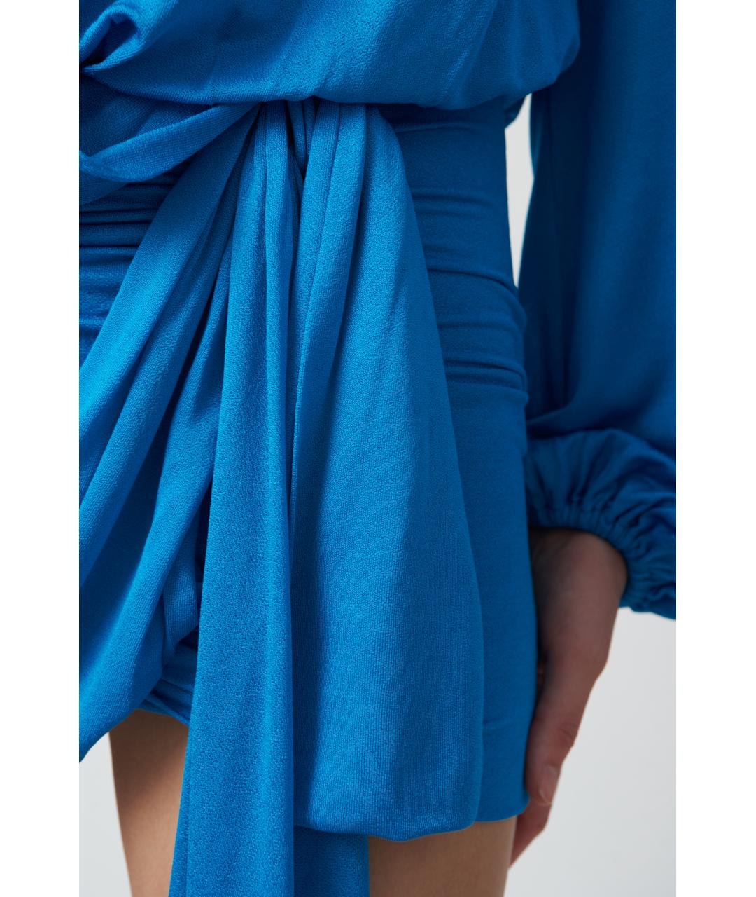 BLUMARINE Темно-синее вискозное вечернее платье, фото 6