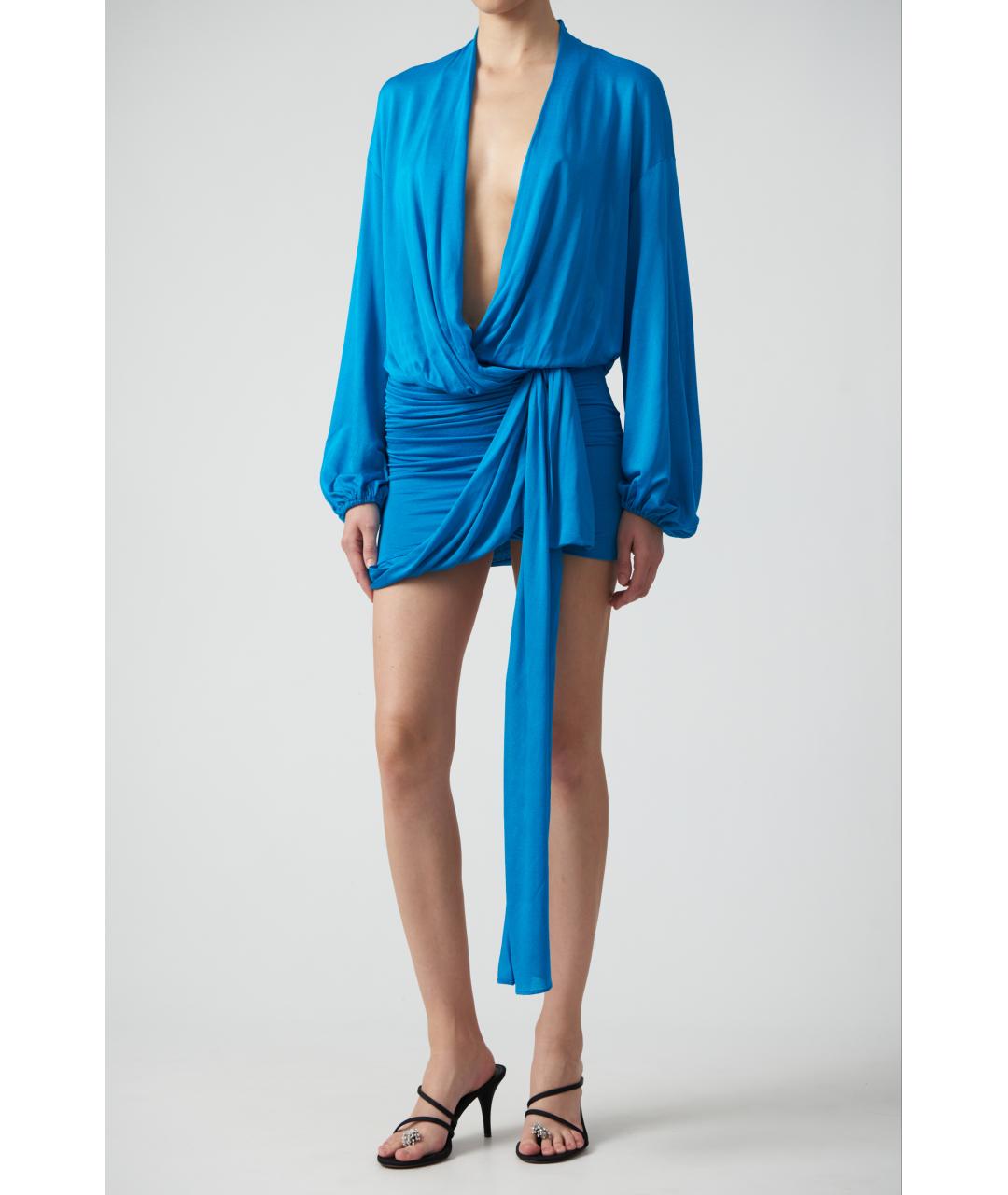 BLUMARINE Темно-синее вискозное вечернее платье, фото 2