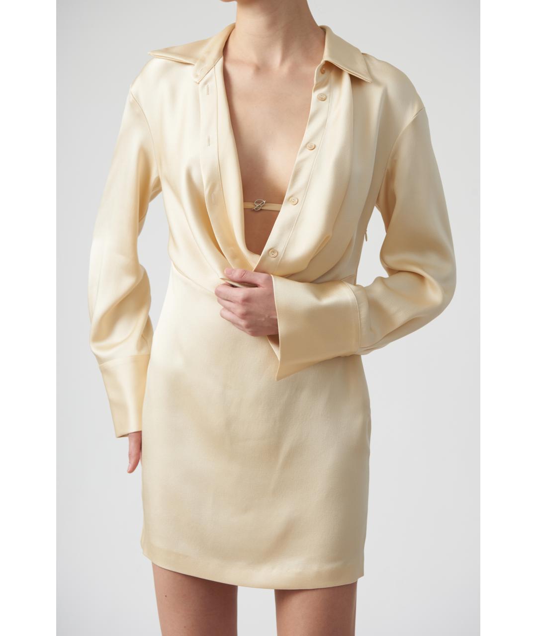 BLUMARINE Бежевое коктейльное платье, фото 3