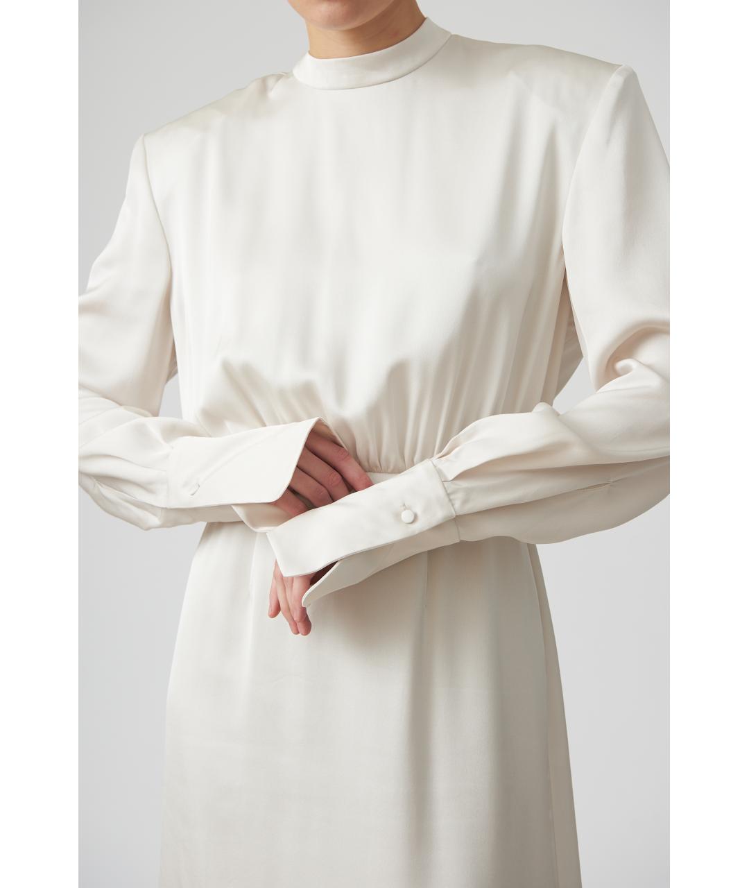 MAGDA BUTRYM Белое шелковое вечернее платье, фото 3